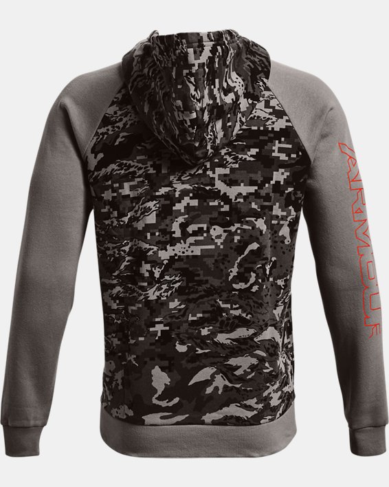 Sudadera con capucha de tejido Fleece UA Rival Camo Script para hombre, Gray, pdpMainDesktop image number 5